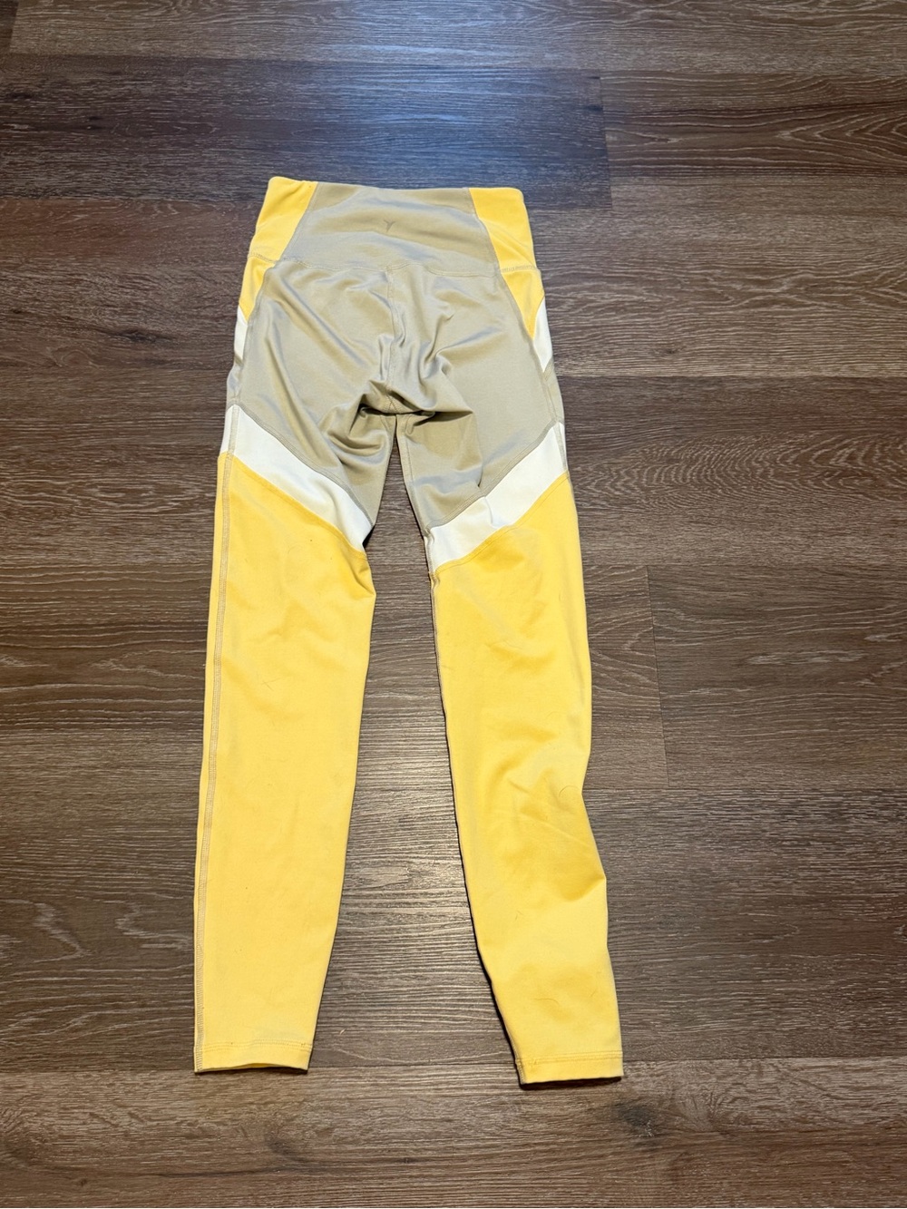 Old Navy Yellow, White & Gray Colorblock Track Leggings - Picture 2 of 4